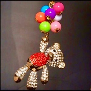 3D CRYSTAL BEAR BALLOON KEY RING FOB PURSE CHARM🎈